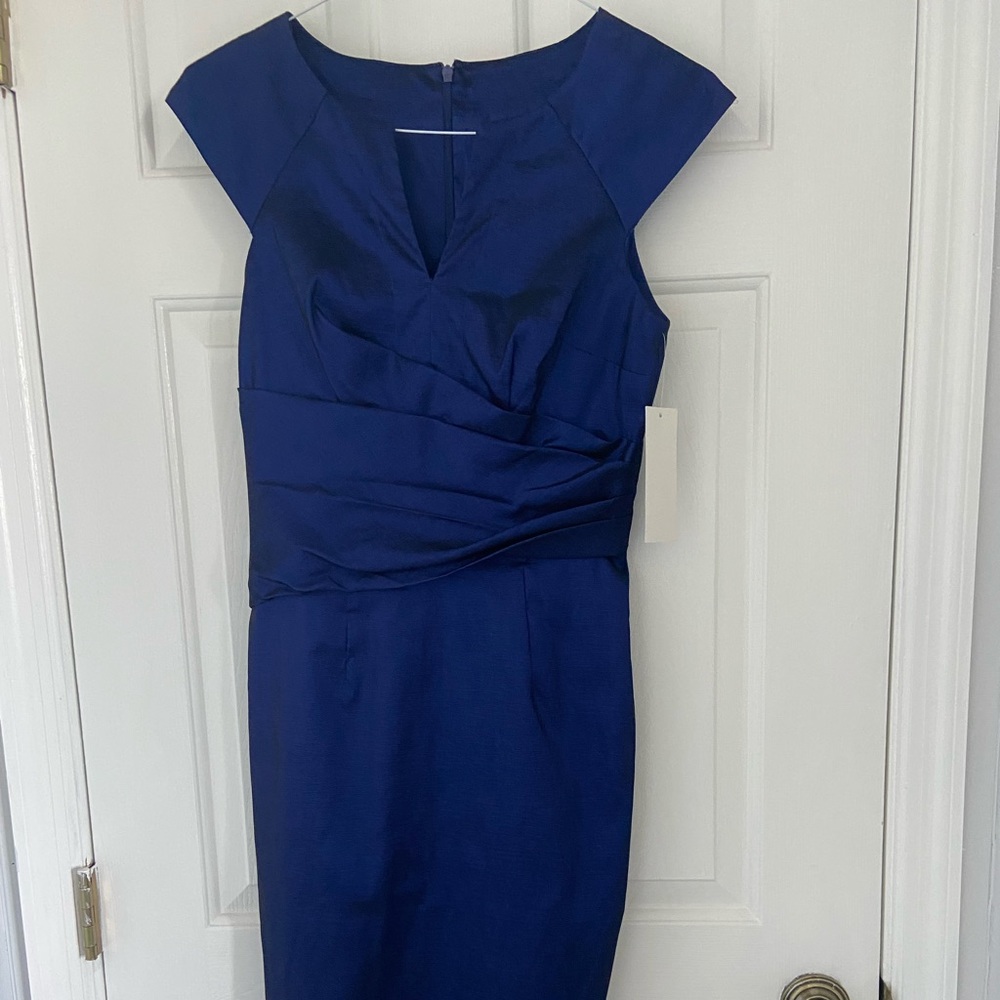 Adrianna Papell navy sheath dress